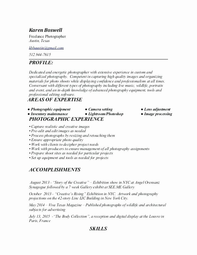 11 12 resume samples for photographers