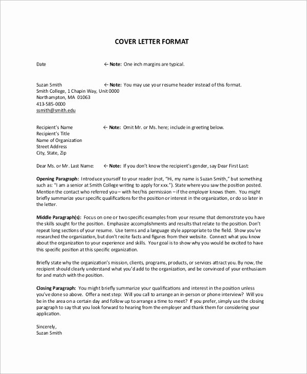 Cover Letter format Word Lovely Sample Cover Letter format 9 Examples In Pdf Word