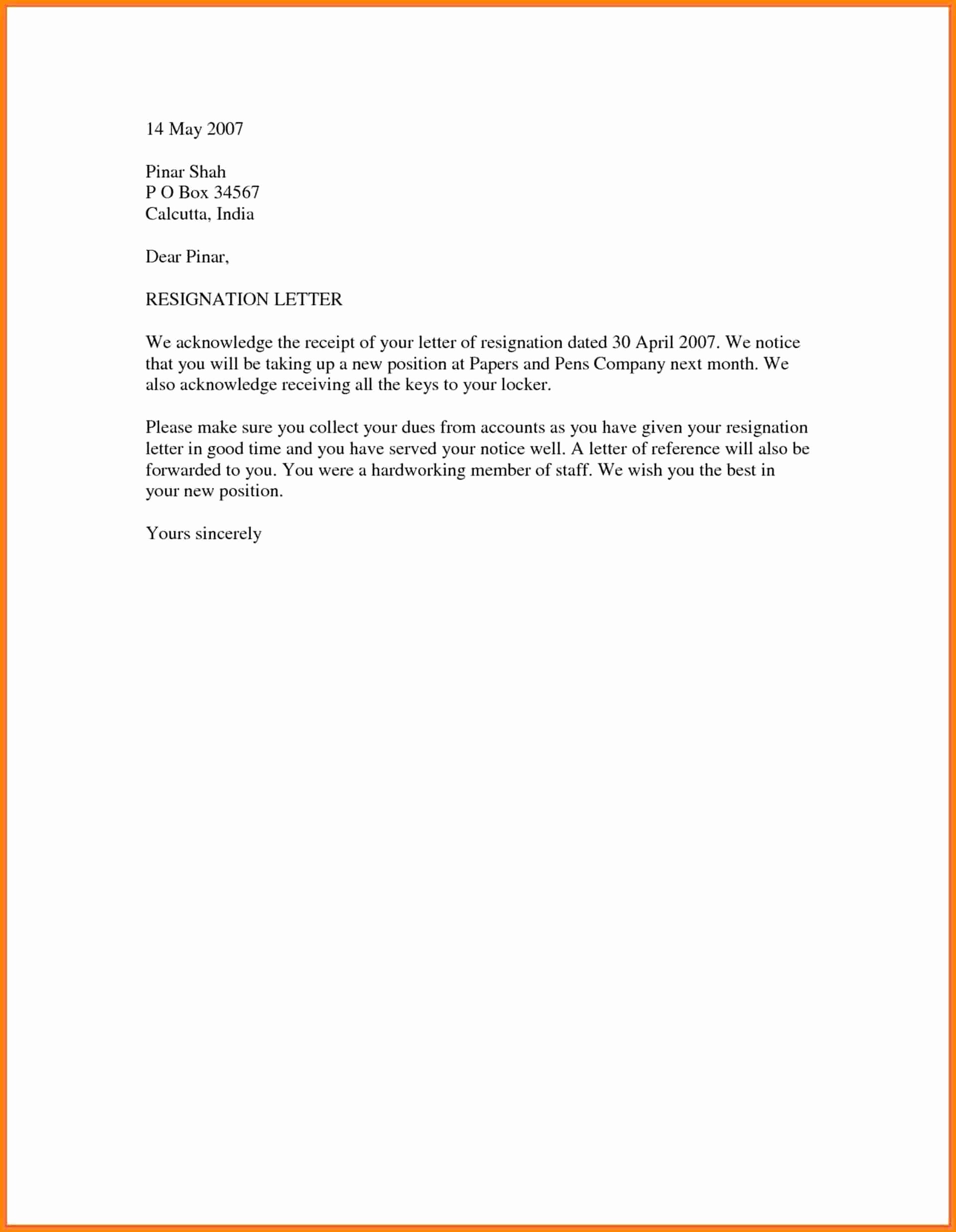 Cover Letter format Word Luxury 10 Official Resignation Letter Sample