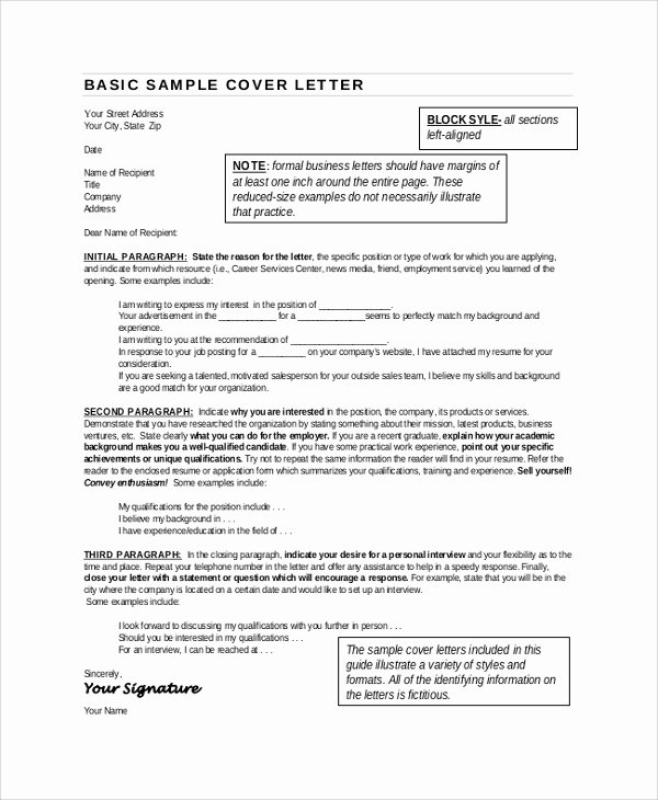 Cover Letter format Word Unique Sample Cover Letter format 9 Examples In Pdf Word