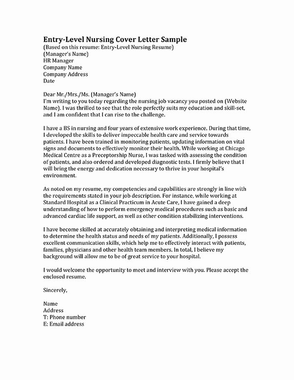 Cover Letter Template Nursing Unique Learn How to Write A Nursing Cover Letter Inside We Have