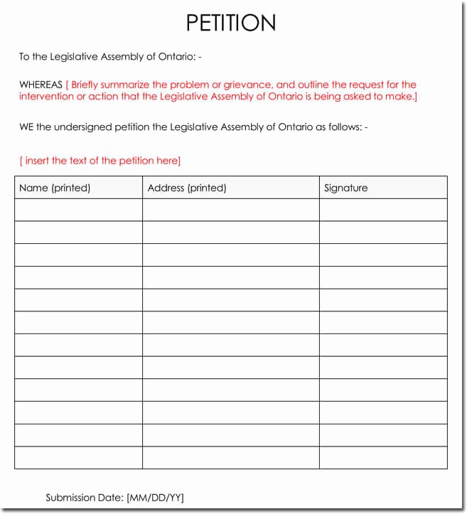 Create A Petition form Inspirational Petition Templates Create Your Own Petition with 20