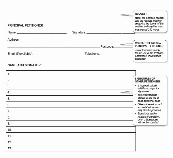 Create A Petition form Lovely Free 23 Sample Petition Templates In Pdf