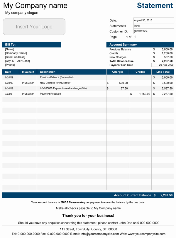 Create Bank Statements Free Beautiful Printable Account Statement Template for Excel