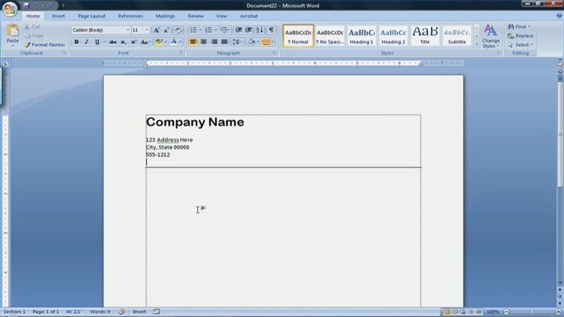 Create Letterhead Template In Word New How to Create A Letterhead In Microsoft Word 2007