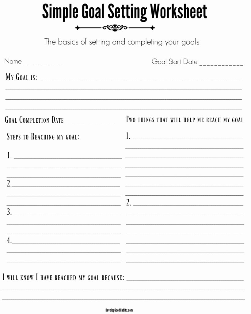 Creating A Life Plan Worksheet Fresh 4 Free Goal Setting Worksheets – Free forms Templates and