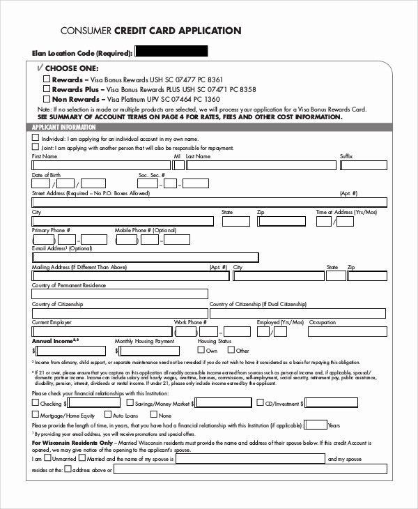 Credit Application Template Awesome Sample Credit Application 11 Examples In Pdf Word