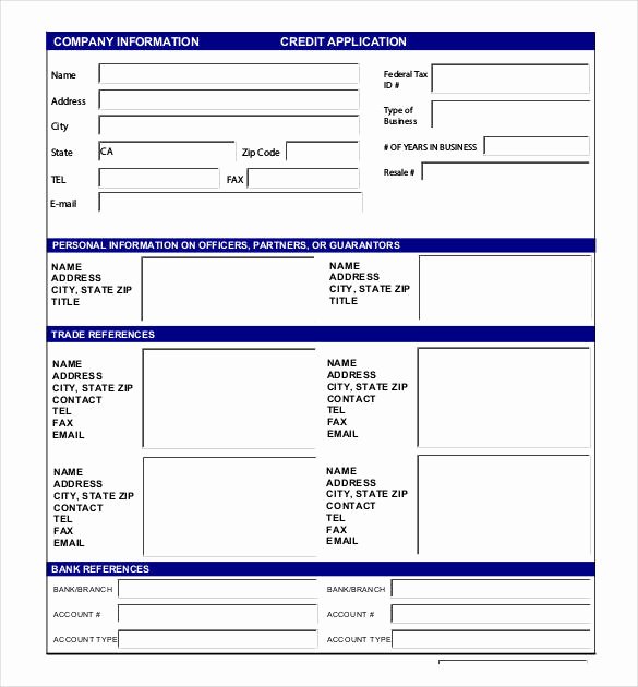 Credit Application Template Unique Credit Application Template 33 Examples In Pdf Word