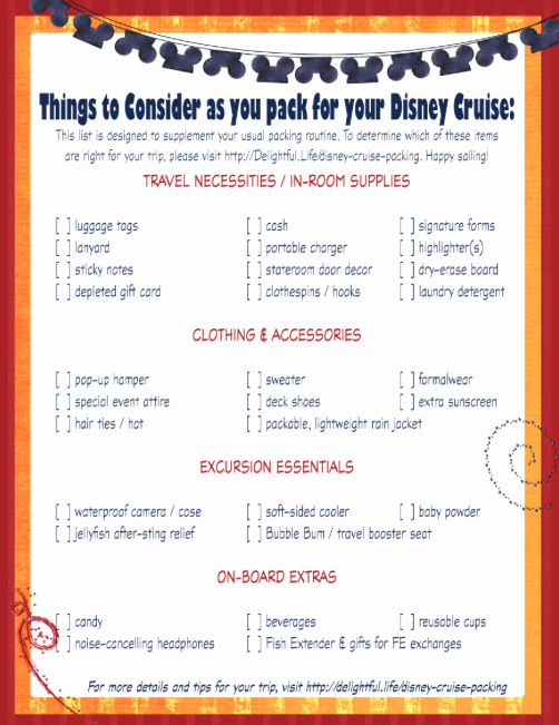 Cruise Packing List Printable Beautiful Disney Cruise Packing List Don T for these Things