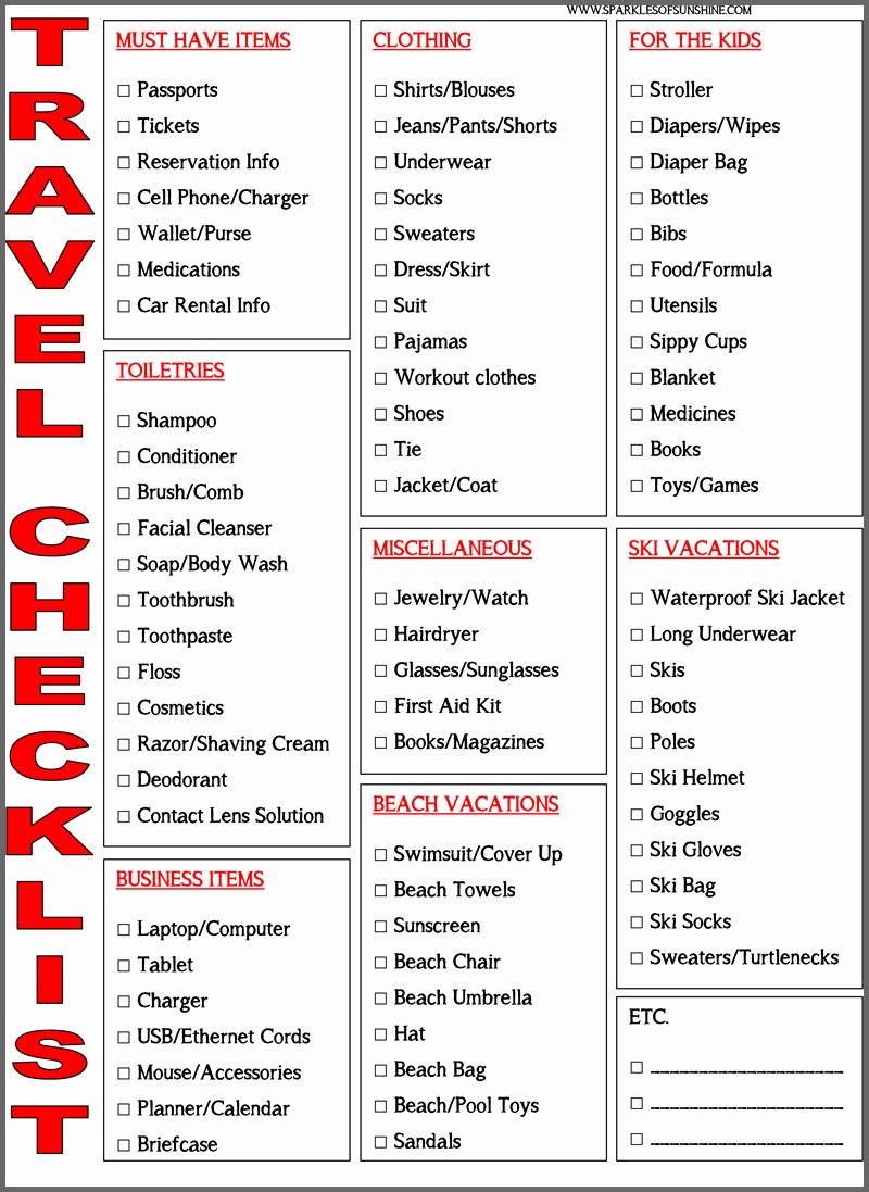 Cruise Packing List Printable Elegant Simple Vacation Packing Free Printable Travel Checklist