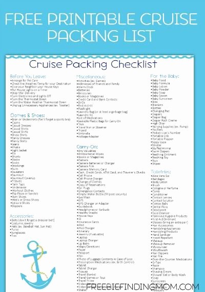 Cruise Packing List Printable Inspirational Free Printable Caribbean Cruise Packing List
