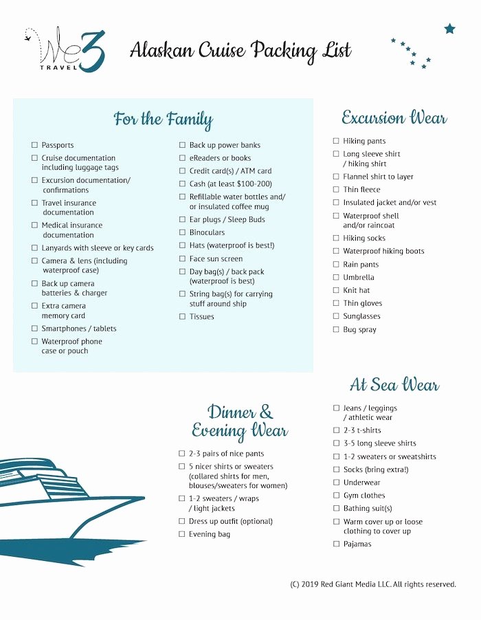 Cruise Packing List Printable Inspirational the Ultimate Alaska Cruise Packing List [ Printable]