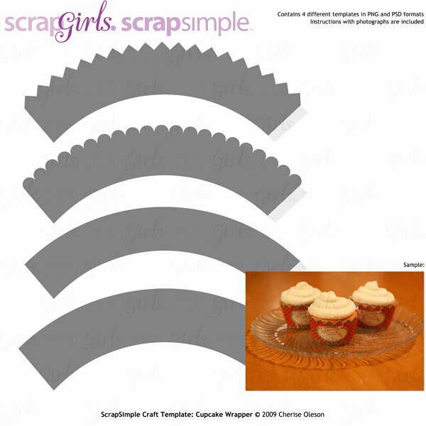 Cupcake Wrapper Template Lovely Scrapsimple Craft Templates Cupcake Wrapper