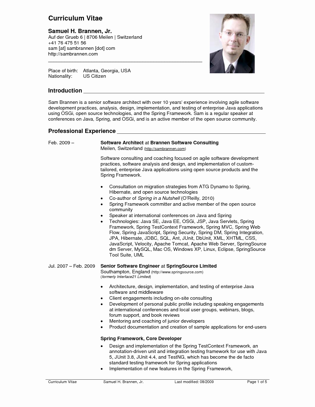 30 Curriculum Vitae Samples Example Document Template