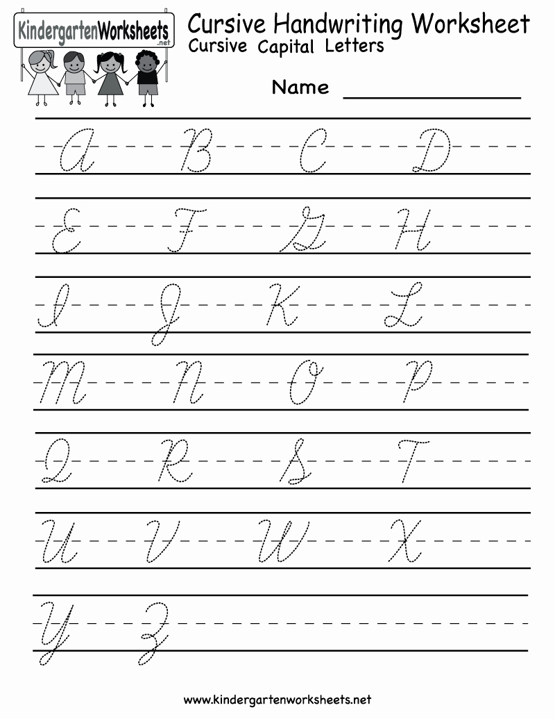 Cursive Handwriting Worksheets Best Of Kindergarten Cursive Handwriting Worksheet Printable