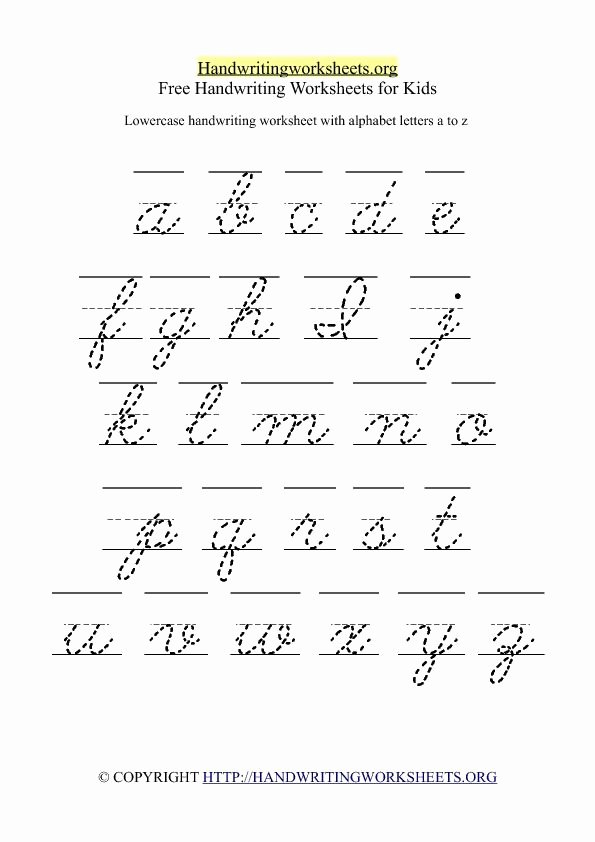 Cursive Writing Practice Sheets Inspirational Free Lowercase Letter Worksheets