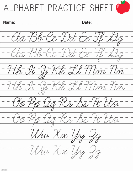 Cursive Writing Practice Sheets Inspirational Free Printable Tracing Cursive Alphabet Worksheets 1