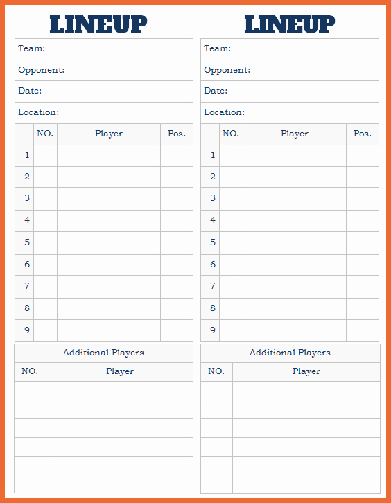 Custom Baseball Lineup Cards Elegant 18 Useful Baseball Lineup Cards