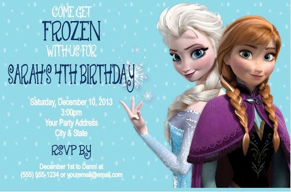 Custom Frozen Birthday Invitations Luxury Frozen Elsa Snow Queen Birthday Party by Danniscutecreations