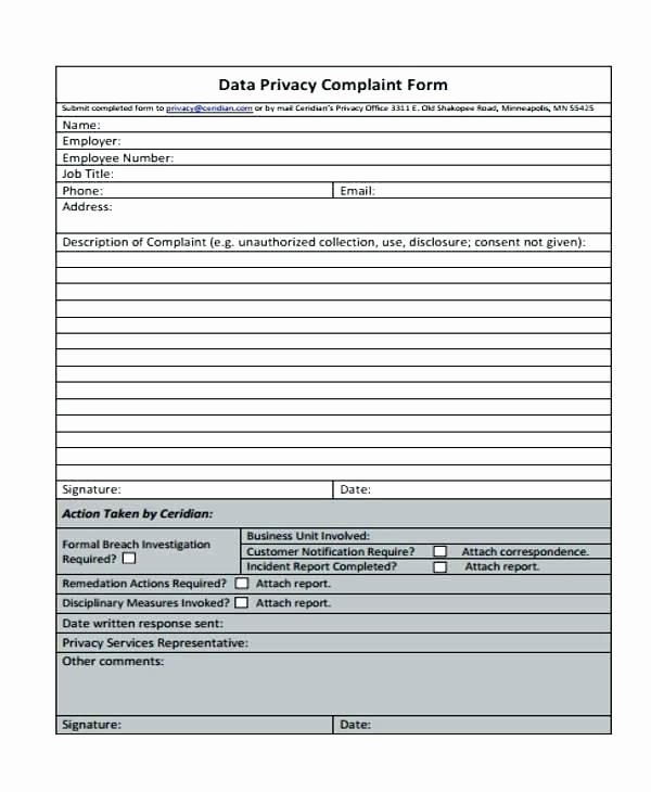 Customer Complaint Template for Excel Fresh Patient Plaint form – Free Customer