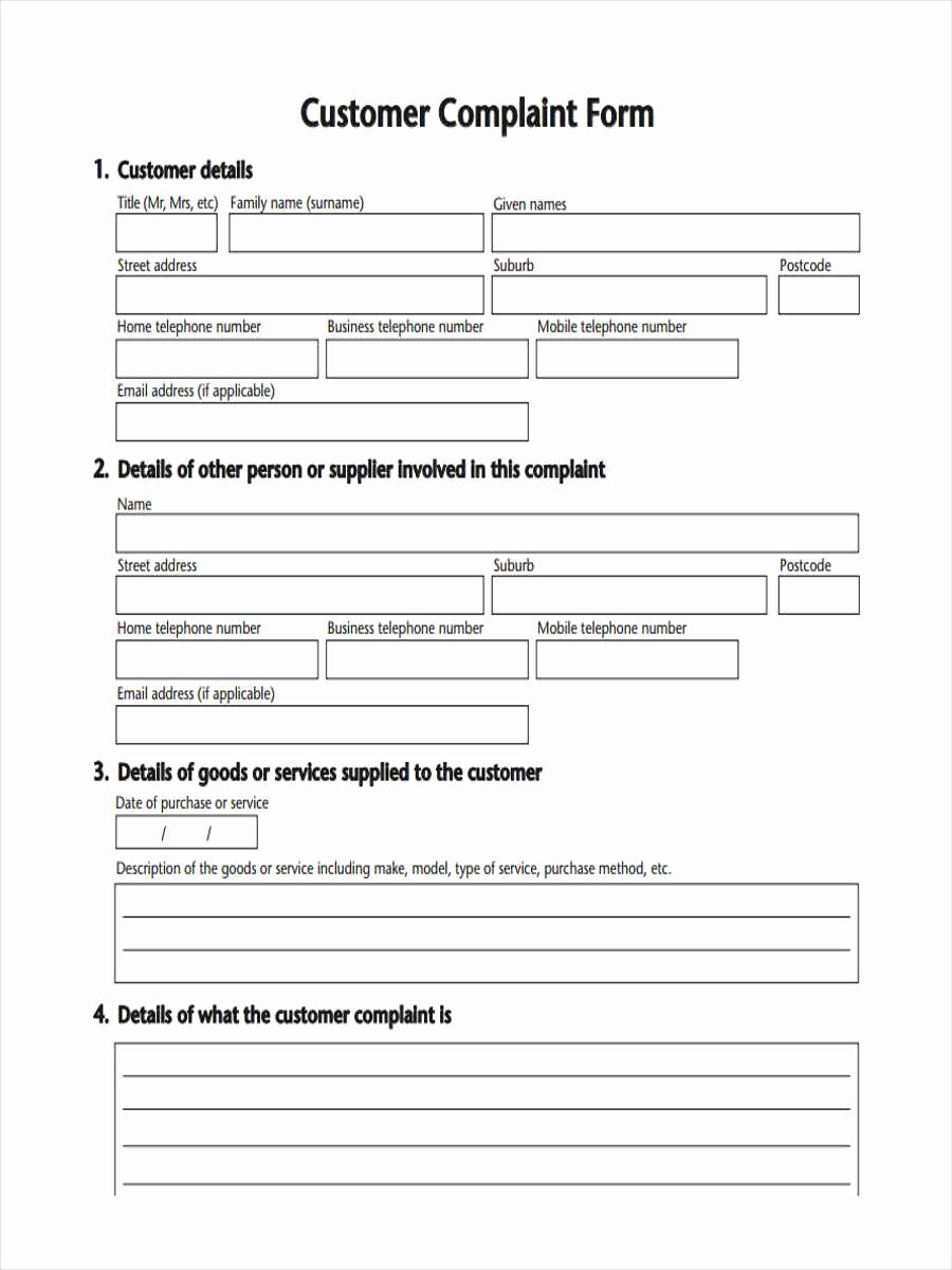 Customer Service Complaints Examples Elegant 9 Customer Plaint form Samples Free Sample Example