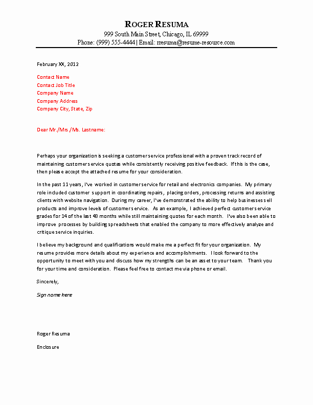 Customer Service Cover Letter Examples Awesome Customer Service Cover Letter Example