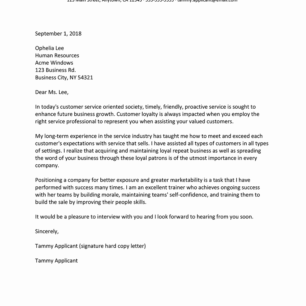 Customer Service Cover Letter Examples Beautiful Sample Customer Service Cover Letter