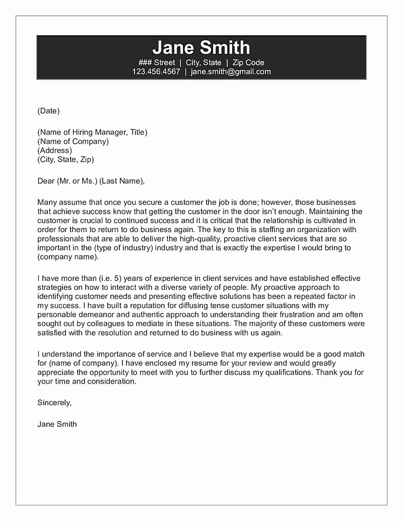 Customer Service Cover Letter Examples Fresh Customer Service Cover Letter