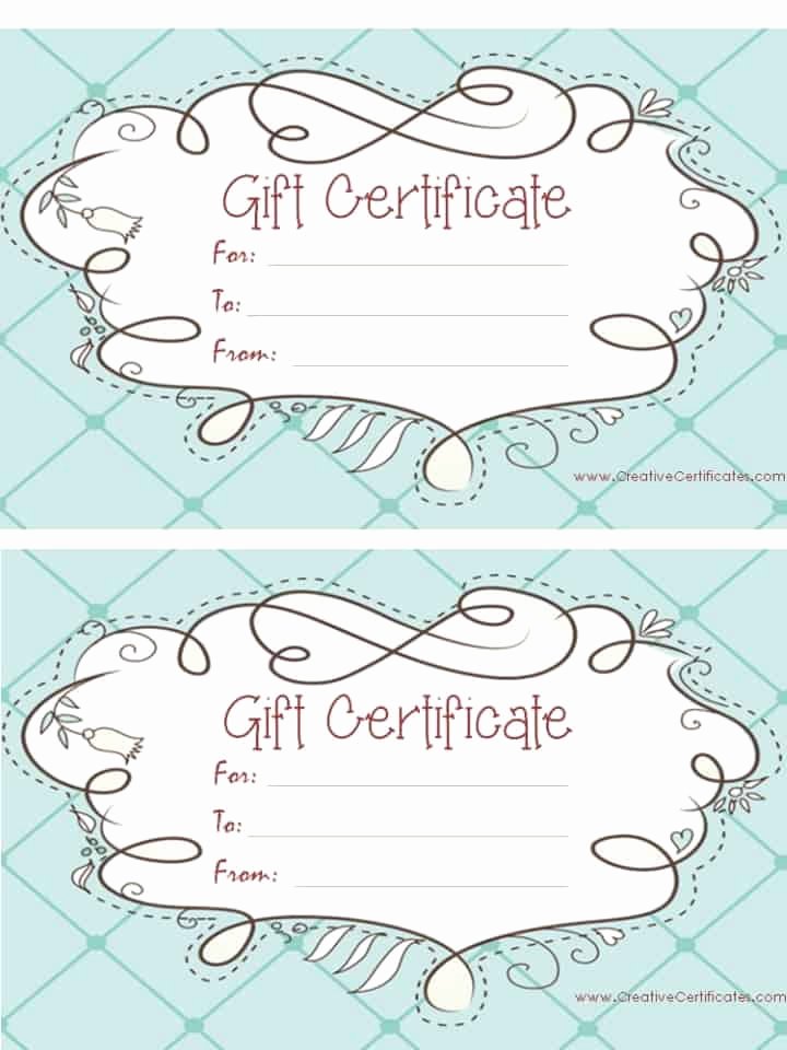 Cute Gift Certificate Template Inspirational Free Gift Certificate Template
