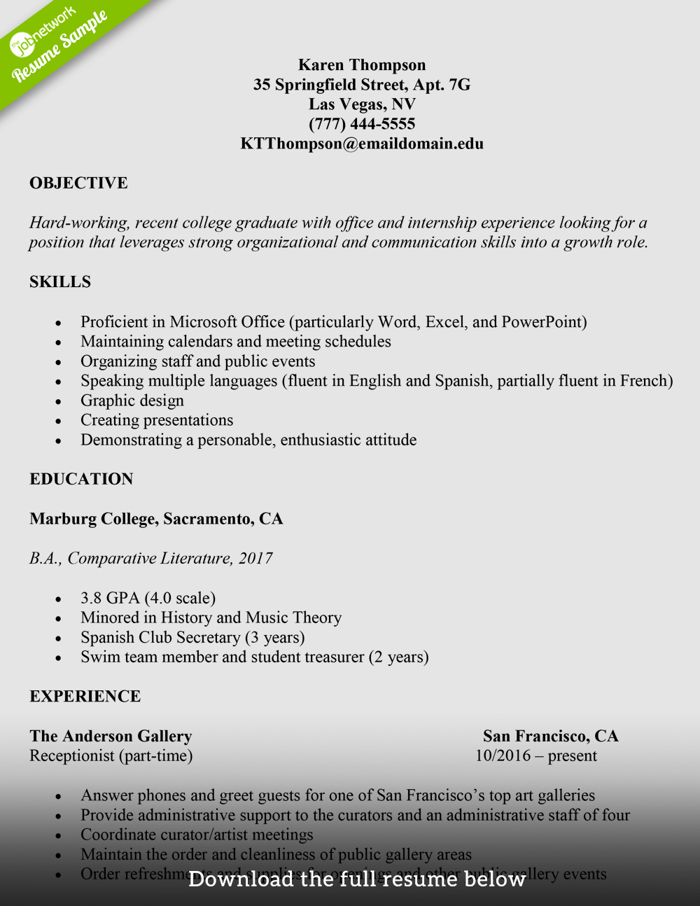 Cv Samples for Students Awesome How to Write A College Student Resume with Examples