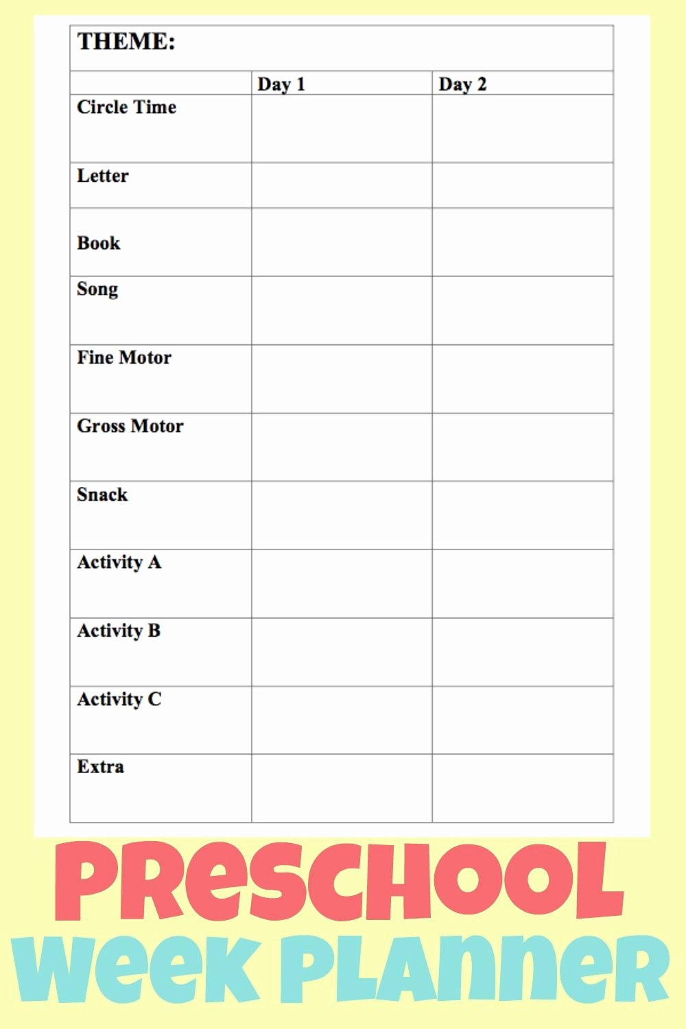 Daily Lesson Plan for Preschool Awesome Make Planning Your Home Preschool Week Simple with This