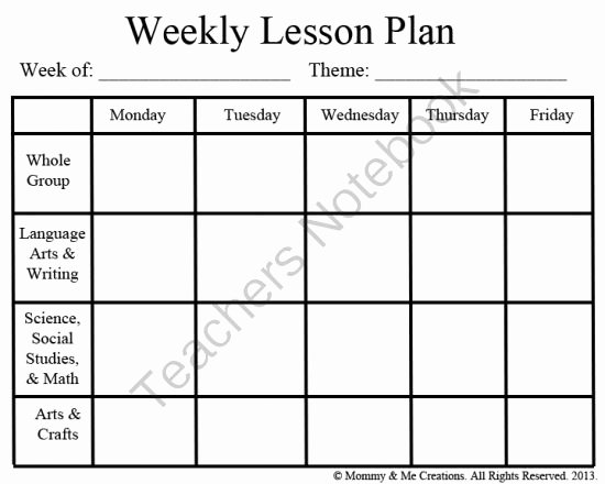 Daily Lesson Plan for Preschool Awesome Weekly Preschool Lesson Plan Template From Mommy &amp; Me