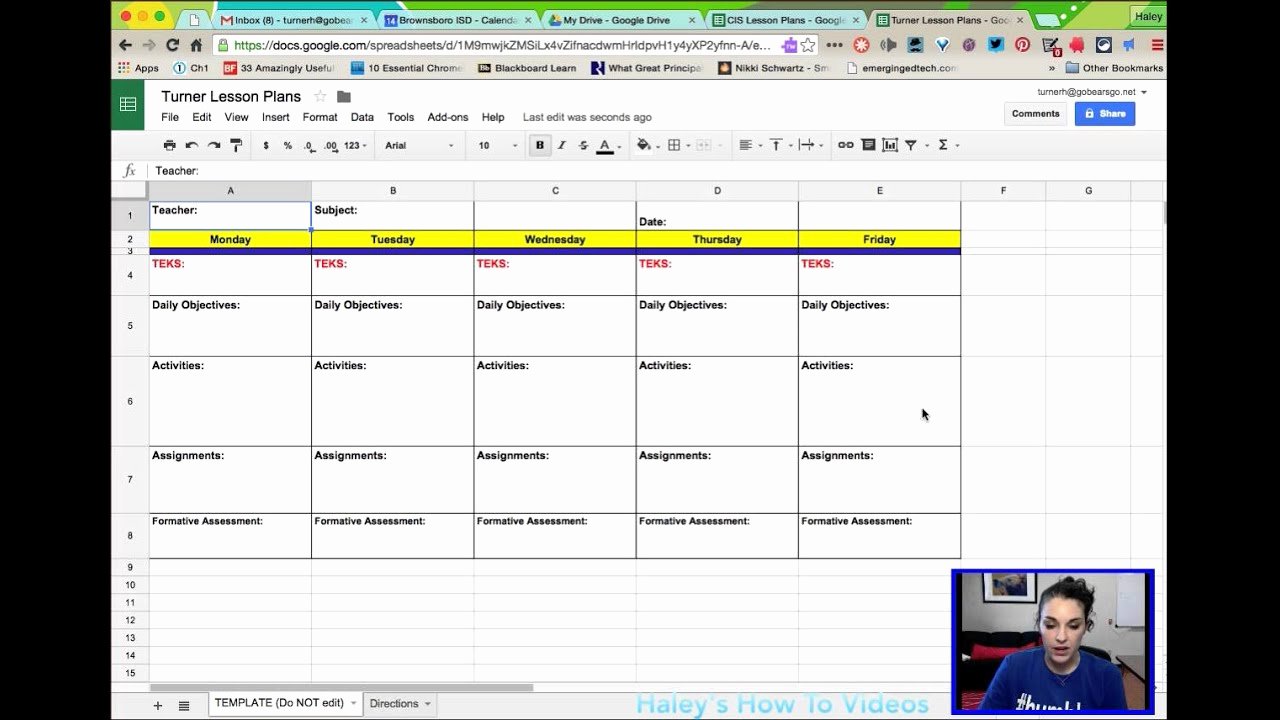 Daily Lesson Plan Template Doc Elegant Creating Lesson Plans From A Template In Google Sheets