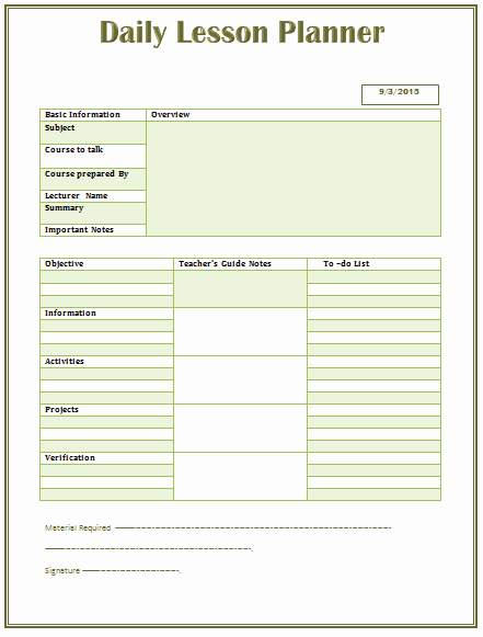 Daily Lesson Plan Template Doc Luxury Daily Lesson Plan Template for Middle and High School