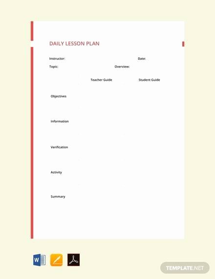 Daily Lesson Plan Template Doc Luxury Sample Daily Lesson Plan 8 Documents In Pdf Word