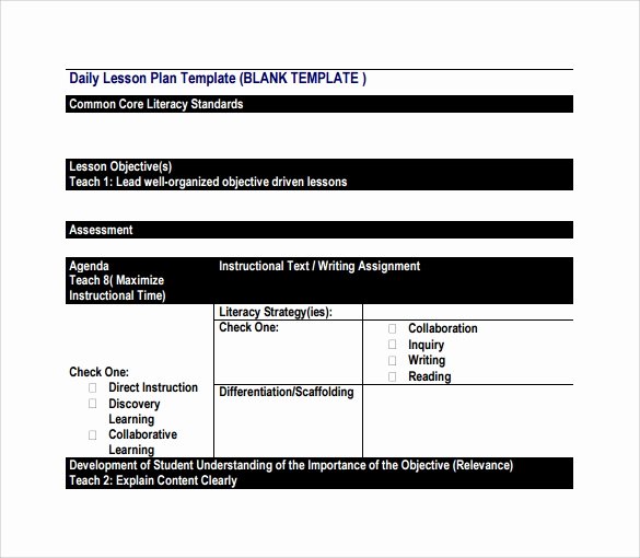 Daily Lesson Plan Template Doc New Sample Blank Lesson Plan 10 Documents In Pdf