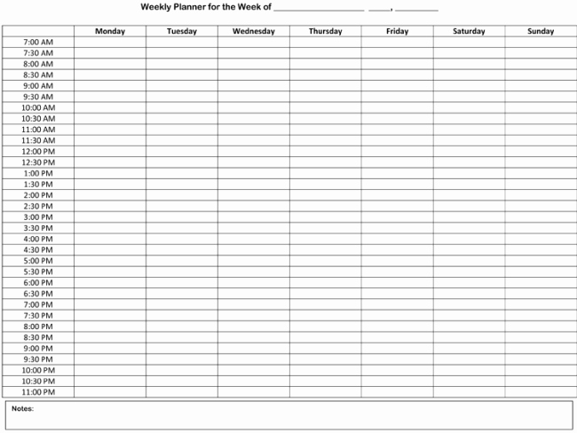 Daily Planner Excel Template Beautiful Weekly Planner Template 7 Free Schedule Planners