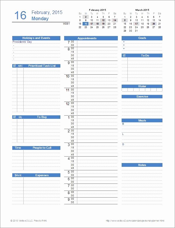 Daily Planner Excel Template Best Of Ultimate Personal Planner Template for Excel