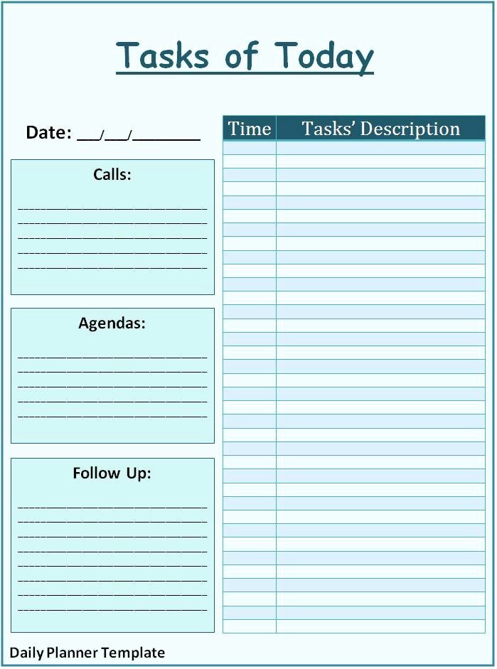 Daily Planner Excel Template Luxury Daily Schedule Template Word