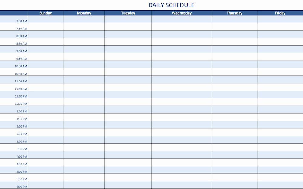 Daily Planner Excel Template Luxury Daily Schedule Templates Word Templates Docs