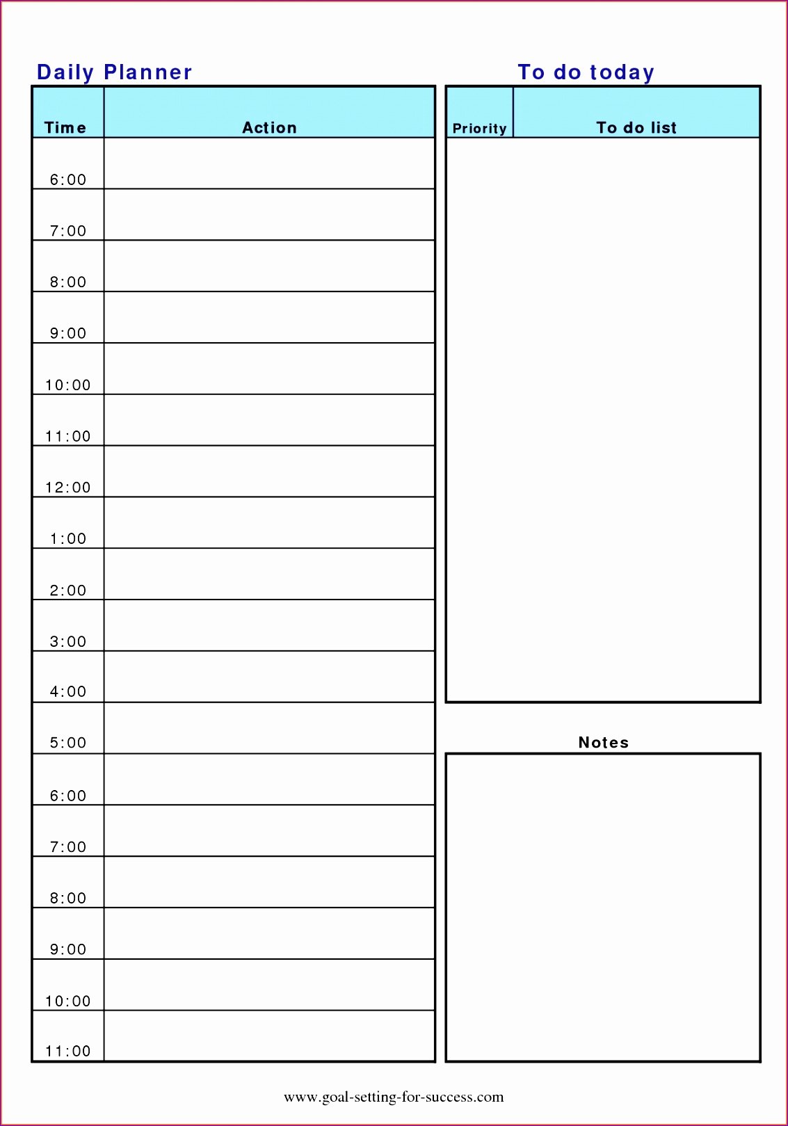 Daily Planner Excel Template New 8 Daily Planner Excel Template Exceltemplates