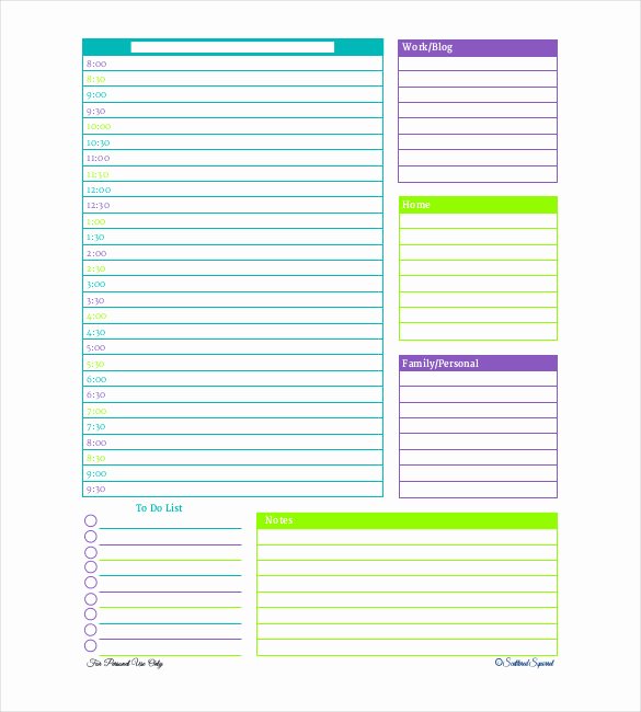 Daily Planner Excel Template New Daily Planner Template Excel – Planner Template Free