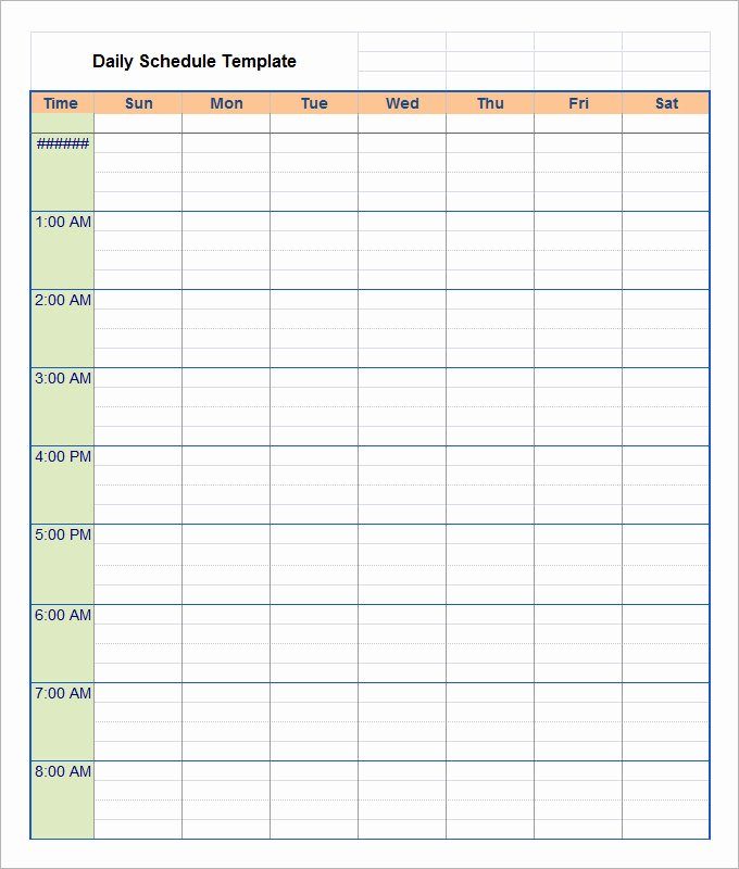 Daily Planner Template Word Elegant Daily Schedule Template 39 Free Word Excel Pdf