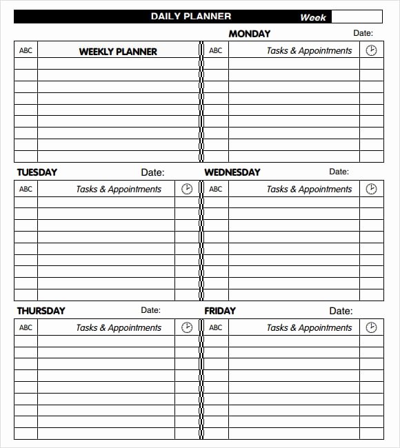 Daily Planner Template Word New 6 Daily Planner Templates Word Excel Pdf Templates
