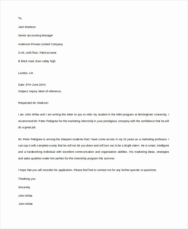 Daycare Letter Of Recommendation Lovely Sample Reference Letter 19 Free Documents Download In