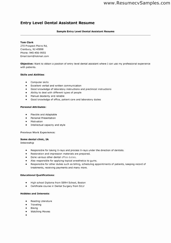 Dental assistant Student Resume Awesome Dental assistant Cover Letter Examples Resume Please You