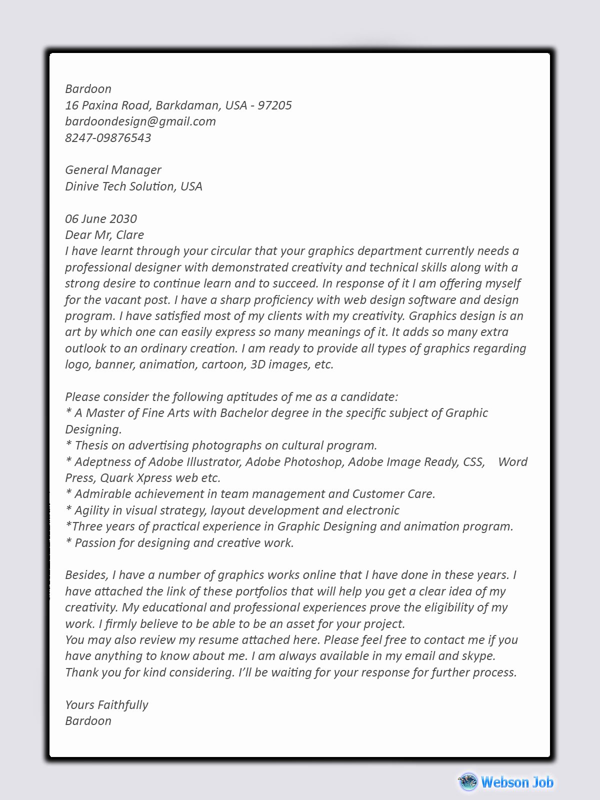 Design Cover Letter Examples Best Of Graphics Designer Cover Letter Sample and format for