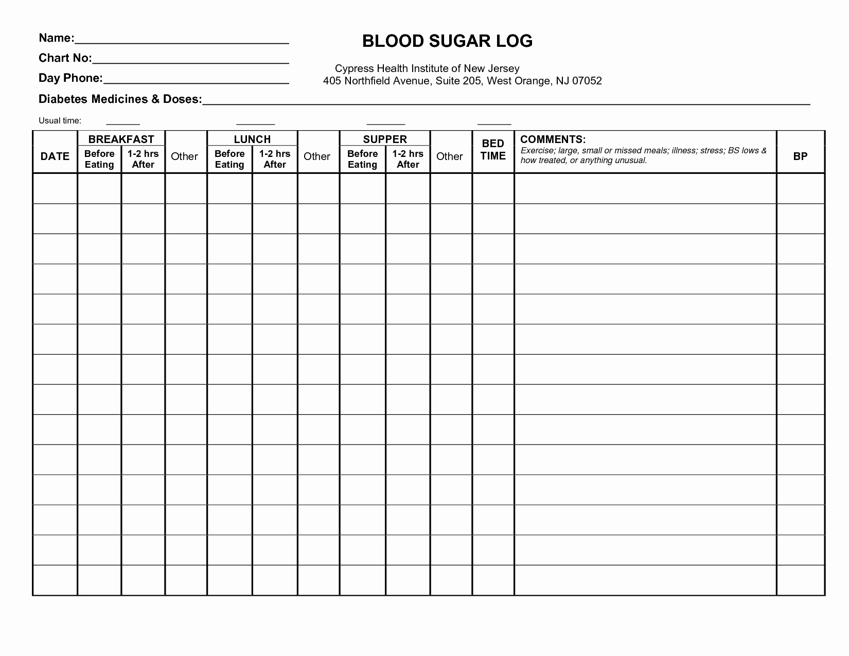 30 Diabetes Tracking Chart Printable Example Document Template