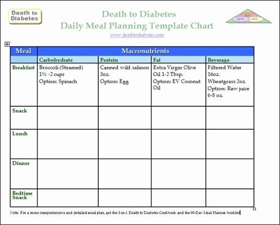 diabetes meal planning templates