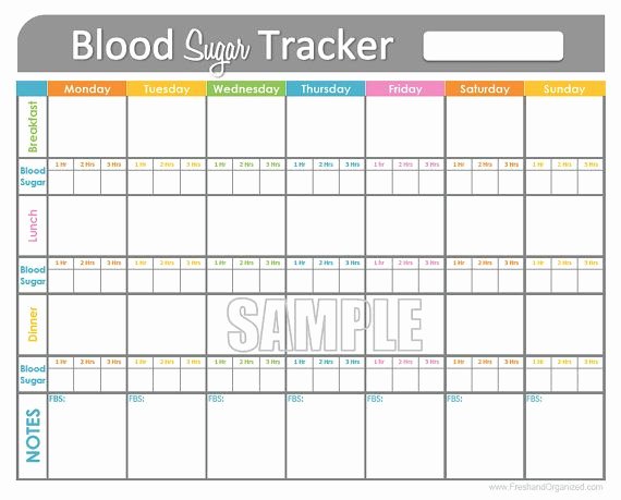 Diabetic Food Journal Template Fresh Blood Sugar Tracker Printable for Health Medical